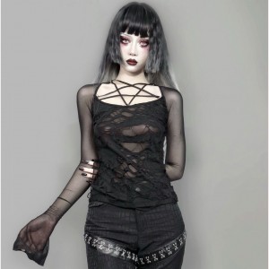 Pentagram Gothic Blouse by Blood Supply (BSY75)